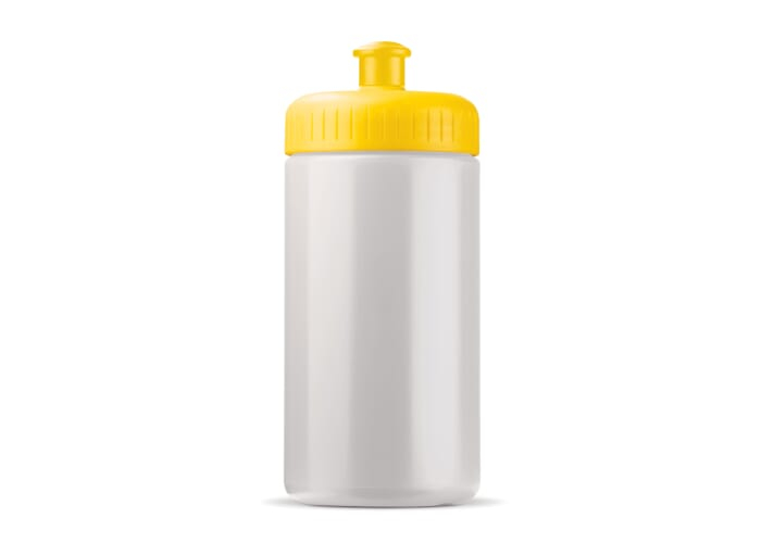 Bidon de sport personnalisable bioplastique 500ml Blanc / Jaune
